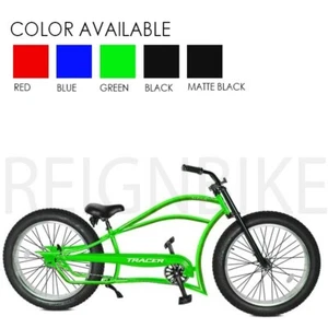 26" Single Speed Coaster Brake 36 Spokes Stretch Chopper Big and Tall Bike - Picture 1 of 20