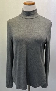 Akris Punto Gray Viscose Long Sleeve Mock Turtleneck Top Sz. 12 - Picture 1 of 5