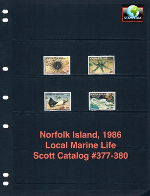 $3.00 Scott Value - 1986 NORFOLK ISLAND Marine Life Rays Starfish CV MNH NH UM - Image 1 of 4