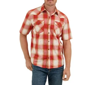 Wrangler Hemd Herren Gr. 2XL Zimtstange kariert Kurzarm Kragen Western - Bild 1 von 11