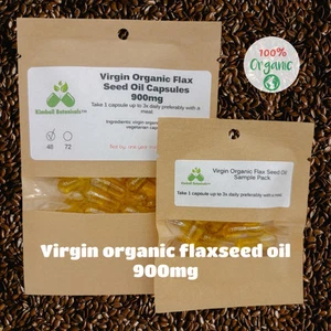 USDA Certified Organic Virgin Flax Seed Oil (Linum usitatissimum) Capsules - Picture 1 of 6