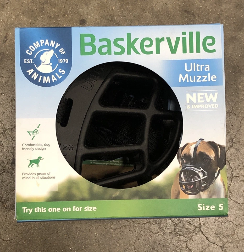 BASKERVILLE ULTRA MUZZLE - Patented Humane Design Breathable Adjustable-Size 5