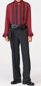 Pantalón Hombre ZARA EDICIÓN LIMITADA Cummerbund 32 W Negro Cintura Alta Satinado - Imagen 1 de 10