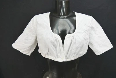 Gr.46 Dirndlbluse weiß Bluse für Dirndl Gössl Baumwolle mit Spitze B11373 - Bild 1 von 4