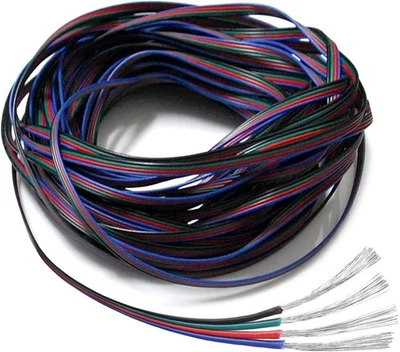 22 Gauge 4Pin Extension Wire, EvZ 22AWG 4 Conductor 33ft / 10M, 4 Pin for Rgb  - Image 1 of 4