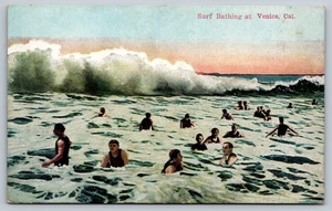 Vintage Surf Baden Postkarte Venedig Kalifornien Van Ornum Farbdruck - Bild 1 von 2