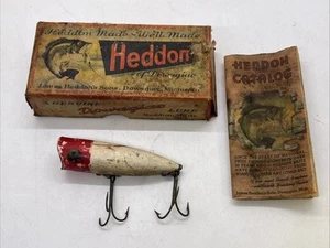 Vintage Fishing Lure Heddon Chugger Spook 9540RH Red Clear Belly Box w/ Catalog - Picture 1 of 20