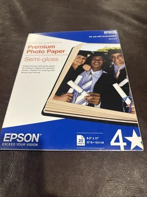 New Epson Premium Photo Paper Semi-Gloss, 8.5" x 11" - 20 sheets - Image 1 of 4