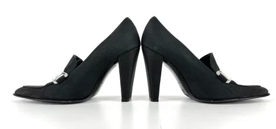 Zapatos de tacón Prada Auth 6 EE. UU. 36 UE de tela negra de cuero Foto 1 de 4