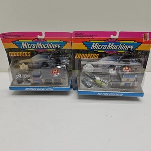 Lot of 2 Vtg Galoob Micro Machines Troopers Playsets CHP #4 & NYSP #6 NIP - Picture 1 of 11