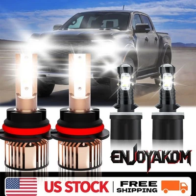 For Ford Ranger 1993-1996 LED Headlight Kit High Low Beam Fog Light Bulbs White - Image 1 of 4