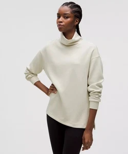 Pullover largo Lululemon Softstreme cuello embudo Athleisure OffWhite talla grande S - Imagen 1 de 11