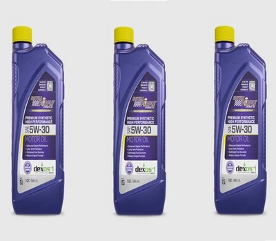 Paquete de 3 aceite de motor sintético premium Royal Purple 5 qt 5W-30 de alto rendimiento Foto 1 de 4