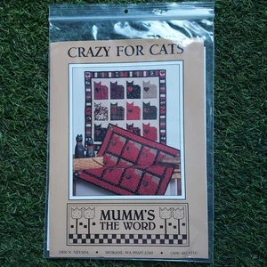 Crazy For Cats Mumms The Word By Debbie Mumm 1992 Quilt Pattern- New - Picture 1 of 5