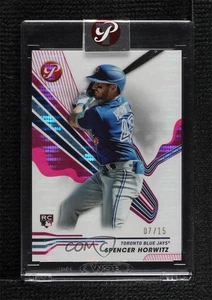 2024 Topps Pristine Pink Pulsar rifrattore /15 Spencer Horwitz #205 Rookie RC - Foto 1 di 3