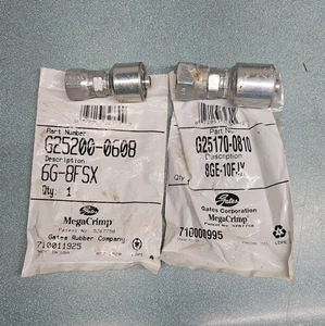 Gates  G25200-0608  and  G25170-0810   Hydraulic Fitting MegaCrimp   (1 Of Each) - Picture 1 of 1