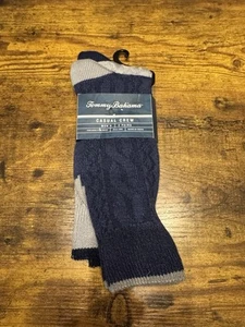 Calze Tommy Bahama uomo casual crew 2 paia taglia unica BLU GRIGIO E NERO GRIGIO NUOVE CON ETICHETTE - Foto 1 di 2