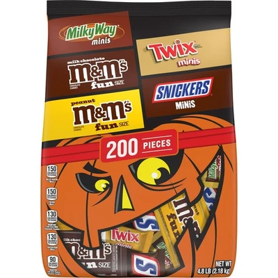 🍬 M&M's Snickers Twix Milky Way Halloween Candy Variety Pack 200ct Bulk Bag - Image 1 of 4