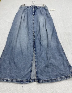 Anthropologie Pilcro Skirt Midi Women Blue Denim Boho Retro Vacation Size 6 NWT - Picture 1 of 7