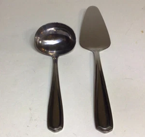 Reed And Barton Tarbor Pie Server And Solid Gravy Ladle Stainless Steel - Picture 1 of 12