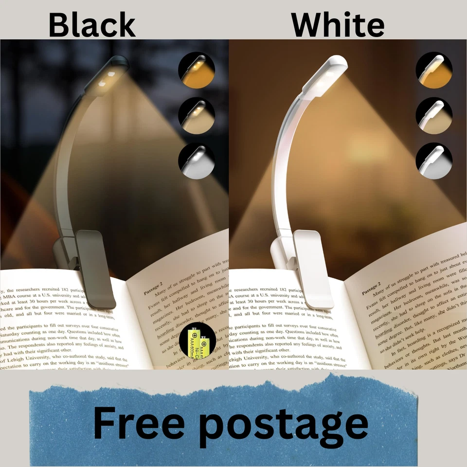 Mini Portable Clip Reading Lamp LED Book Night Light Clamp customize Brightness - image 1 of 1