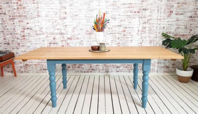 Prime Grade Extending Oak Farmhouse Dining Table - All Sizes - Any F&B Colour - Image 1 of 4
