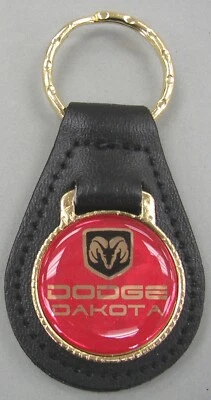 Красный Dodge DAKOTA #4347 кожи золотой тон кольцо для ключей 1993 1994 1995 1996 1997 1998 - Изображение 1 из 3