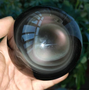763 g ARCO IRIS!¡! BOLA ESFERA DE CRISTAL DE CRISTAL DE OBSIDIANA OJO DE GATO NATURAL 1 - Imagen 1 de 10