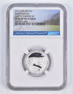 2014-S Silver PF69 ANT Shenandoah Quarter Limited Edition NGC - Image 1 of 4