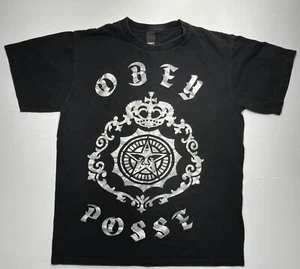 Obey Posse Streetwear Geometric Star T Shirt Black Medium - Picture 1 of 5