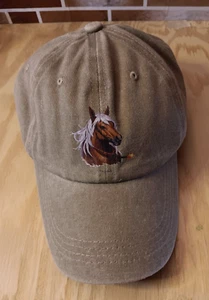 Baseballmütze Pferd khaki neu verstellbar ohne Etikett Ponymütze neu 100 % Baumwolle - Bild 1 von 2