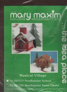 NOS!!! MUSICAL VILLAGE KIT "NEEDLEPOINT SWISS CHALET" SUPER CUTE!!! - Picture 1 of 2
