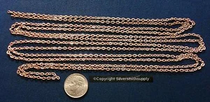 12 Ft lt rose gold plated flat cable chain 3mm x 2mm 1/8" 13 links per in PCH077 - Picture 1 of 3