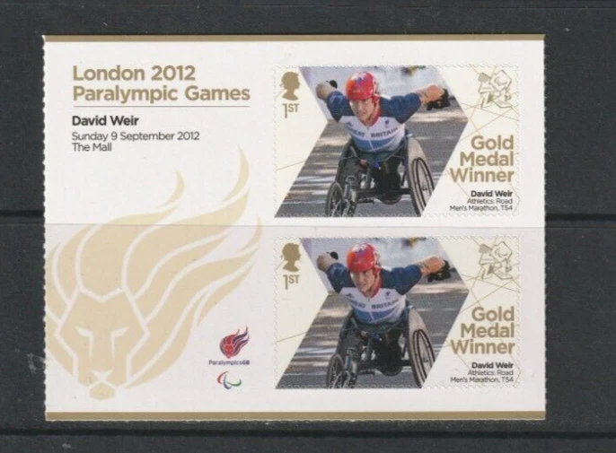 GB 2012 ganadores paralímpicos - David Weir - hoja - SG 3405a - u/m Foto 1 de 1