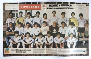 1987 Argentina U-19 Football Team Original Vintage Poster Rare with Ads 21x17 - Picture 1 of 6
