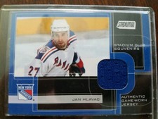 2001-02 Topps Stadium Club Souvenirs #SCS-JHL Jan Hlavac New York Rangers Card