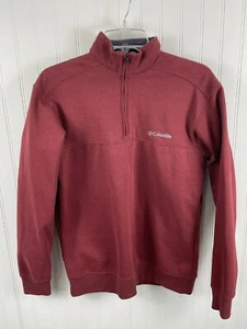 Sudadera Borgoña COLUMBIA para Hombre 1/4 con Cremallera Mangas Largas Talla Pequeña - Imagen 1 de 10