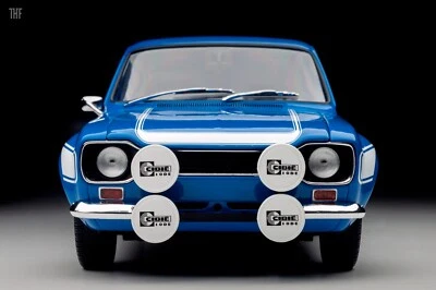 1/18 Minichamps FORD ESCORT MK1 RS 1600 FAV BLUE/WHITE STRIPES-100688102*DEFECT  - Immagine 1 di 4