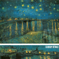 44W"x34H' STARRY NIGHT OVER RHONE by VINCENT VAN GOGH - MUSEUM CHOICES of CANVAS