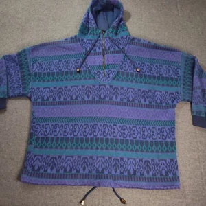 Vtg Fair Isle Tribal Pattern Hoodie Women’s Medium French Country Aztec Hoodie - Picture 1 of 11