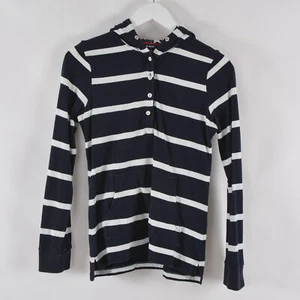 GANT Felpa con cappuccio da donna piccola blu navy/bianca a righe 1/2 bottoni... - Foto 1 di 5