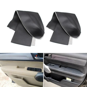 Rear Left Right Inner Door Panel Armrest Black Leather Cover For 07-11 Honda CRV - Bild 1 von 7