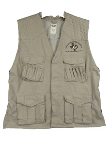 Texas Safari Rifle Vest 100% Cotton Beige Embroidered Big Game Hunting Size XL - Picture 1 of 7