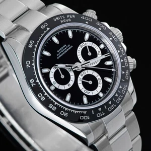 Sugess Automatic Chronograph 39mm Mens Watch Black Dial S418-2.005.S Auto - Picture 1 of 11