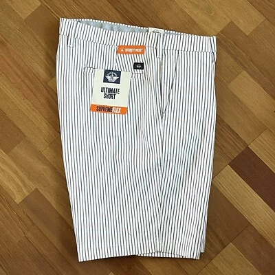 Pantalones Cortos DOCKERS Ultimate Supreme Flex Para Hombre TALLA 42 Marfil Tostado Rayas Algodón Nuevos con Etiquetas Foto 1 de 4