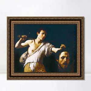 Framed Print David with the Head of Goliath by Michelangelo Merisi da Caravaggio - Picture 1 of 16