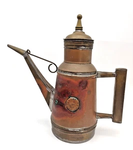 Vintage Copper Olive Decanter Tin Lined Copper Olive Oil Cruet Dispenser 8.5" - Imagen 1 de 9