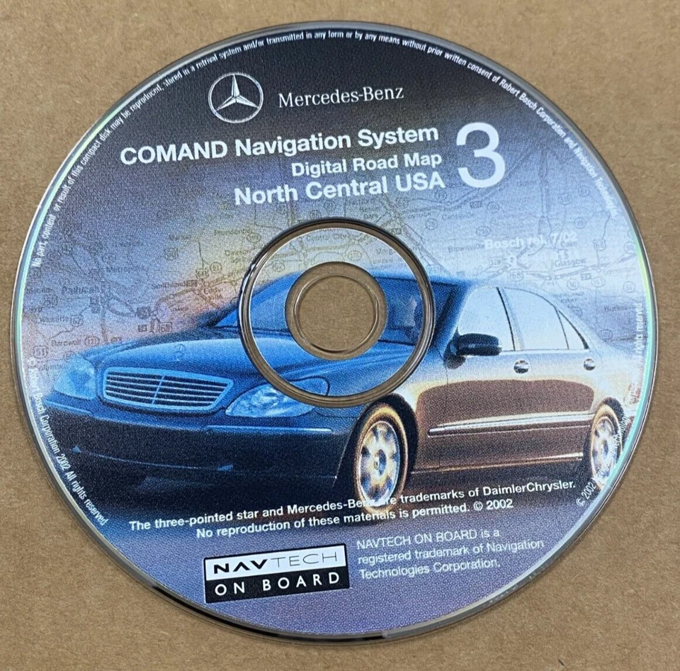 Mercedes C, E, CL, CLK S SL G-Class Navigation Map 3 North Central US, Rel. 7/02 - Image 1 of 2