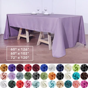 Polyester Rectangular TABLECLOTH Wedding Catering Dinner Linens Decorations SALE - Picture 1 of 289