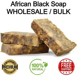 Raw African Black Soap Organic 100% Pure Natural Unrefined Ghana Wholesale Bulk